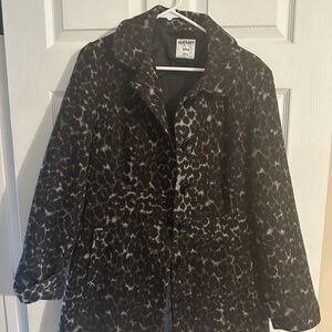 Old Navy Wool Coat – Navy Animal Print – Size Medium – Great Condition | Chic &